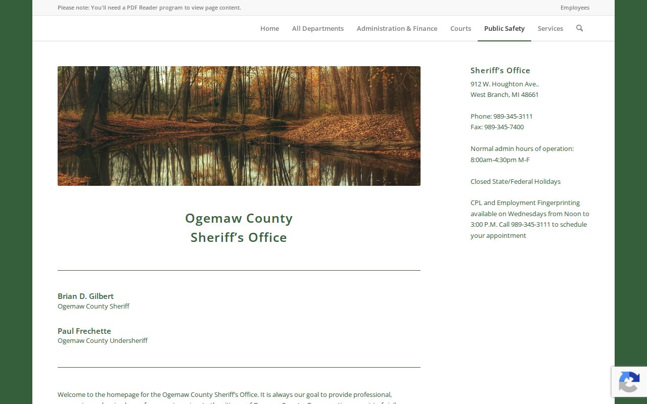 Official Ogemaw County Sheriff page